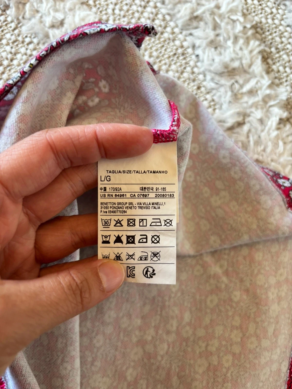 Polo floral Benetton para mujer – Talla L – Rosa fucsia – Muy buen estado – photo 8